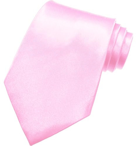 AHLPO Elegante Herren Krawatte Satin 8 cm, Rosa, Klassische Schlips für Hochzeit, Büro, Party und Festliche Veranstaltungen