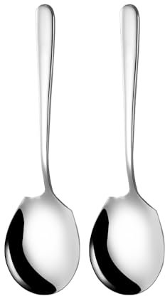 Txhlyx Servierlöffel, SUS 304 Edelstahl, spülmaschinenfest, 21,6 x 6,3 cm (2 Stück)