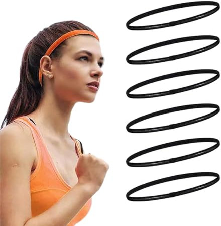 WeddHuis 6 Stück Elastische Stirnbänder Haarband Herren Damen Jungs Kinder Sport Haarband Männer Dünn Antirutsch Hair Band Men Women für Fußball Yoga Laufen