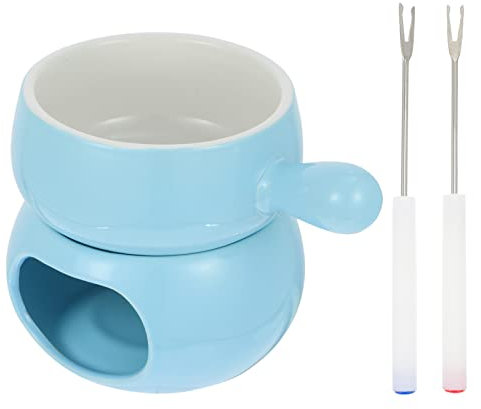 Cabilock Melting Stove Cheese Fondue Set Ceramic Pot Tools Suitable for Kitchen Dining Room Parties Random Color