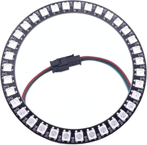 WS2812B 8/16/24/35/45/60/241 Leds Pixel Ring Adressierbare Led-Module WS2812 IC RGB Voll Farbe Runde Led Kreis DC5V (35Leds, Black)