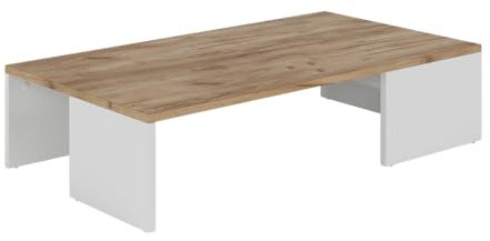 Vicco Couchtisch Hardi, Weiß/Goldkraft Eiche, 90 x 21.4 cm