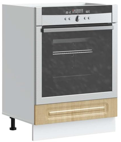 Tomostar Armoire à Four, Meuble pour Four Meuble Bas de Cuisine Kalmar chêne Sonoma Bois d'ingénierie 60x46x81,5 cm