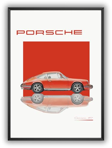 MJ-GRAPHICS® Poster Sportwagen Oldtimer Auto Kunstdruck Wohnzimmer Büro Poster Wandbilder A2 Automotiv Wanddeko Sportwagen Klassiker Modern Stil – ohne Rahmen