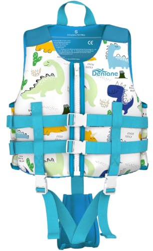 Schwimmweste ‎Kinder Neopren Weste, 2-3 Jahre Ideale Kleinkinder Schwimmhilfe Badeanzug Assist Bademode Schwimmtraining mit Einstellbare Sicherheits Straps für Jungen und Mädchen - Weiß S (15-19kg)
