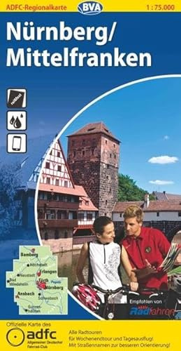 ADFC Regionalkarte Nürnberg/Mittelfranken mit Tagestouren-Vorschlägen, 1:75.000, reiß- und wetterfest, GPS-Tracks Download: Offizielle Karte d. ... Fahrrad-Club (ADFC-Regionalkarte 1:75000)