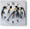 Modern Wanduhr Pinguine Winter Schnee Spaziergang 30x30cm Quadrat Klein Wand Uhr Glas Analog Zimmeruhren Küche Büro Wohnzimmer Glasuhr Wall Clock Dekoration Design Küchenuhr C4AC30x30-2893