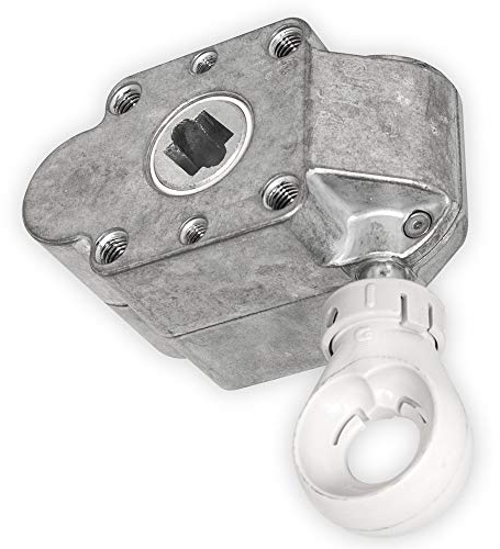 DIWARO.® | Schneckengetriebe für Markisen | Untersetzung 7:1 | blank | Kugelöse | 13mm Innenvierkant | Markisengetriebe