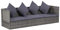 Festnight- Gartensofa Sofabett Lounge-Bett aus Poly Rattan | Gartenmöbel Sofagarnitur mit Sitzpolster 200 x 60 x 58 cm Grau und Dunkelgrau