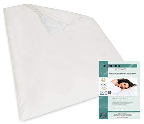 allsaneo Premium Allergiker Deckenbezug 155x220 cm | Allergie Bettwäsche extra weich und leicht | Anti Milben Encasing | Milbenschutz | allergendichter Zwischenbezug | TÜV geprüft