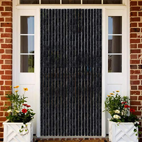 Festnight Moustiquaire Rideau Porte Chenille Rideau Anti Moustique Anthracite 90x220 cm