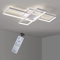 LED Deckenleuchte, dimmbare Deckenlampe aus Metall in Aluminium, Fernbedienung, Wohnzimmerlampen Moderne Chic Designer-Lampe Decke Leuchen Pendelleuchte für Esszimmer Schlafzimmer Küche Flur Lampe