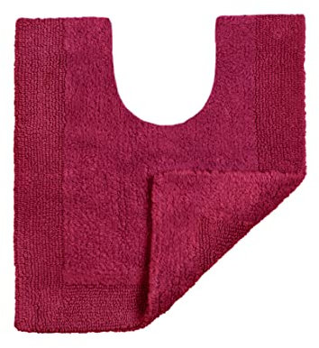 Allure Heavyweight Reversible Pedestal Toilet Mat, 100% Cotton, Super soft, Washable, Large Size 55cm x 55cm (Beetroot)