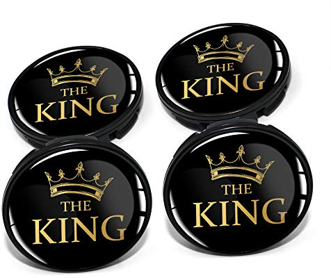 Finest Folia 4 x Nabendeckel 60mm Durchmesser Nabenkappen Felgendeckel Felgenaufkleber Gel Emblem Doming für Auto Felgen Kfz Tuning Zubehör Radnabenkappen DM006 (Nr. 10 The King, Nabendeckel Set)