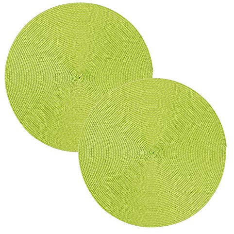 Tischset 2er Set Anis rund 35 cm Ø Platzset abwaschbar Platzdeckchen Untersetzer
