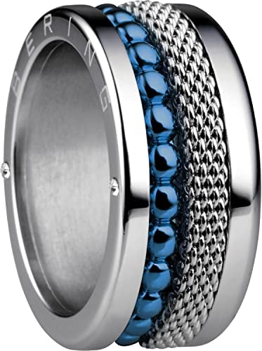 BERING Austauschbar Ringkombination für Damen in Silber & Blau mit einzigartigem Twist- & Change System, Mississippi