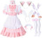 Irtysh Costume de soubrette de lapin pour femme - Costume kawaii - Avec oreilles de chat en fourrure - Gants et chaussettes, rose, XX-Large