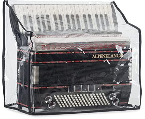 Alpenklang Cover für 96 Bass-Akkordeon - Schutzhülle für Akkordeon - Passend für Akkordeons mit 96 Bässen - Abmessungen (BxTxH): ca. 49 x 23 x 45 cm - aus PVC - Transparent