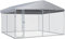 KOIECETA Outdoor Hundezwinger mit Überdachung 382x382x225 cm Hundehütte Hundekäfig