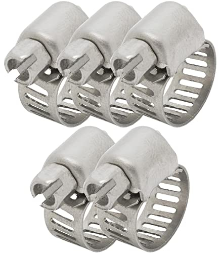 Lumonic 5x 8-12mm Schlauchschelle Edelstahl V2A 201 I einstellbare Schlauchschellen zum Schrauben I für Rohre Schläuche Waschmaschine KFZ Auto Haus Ga