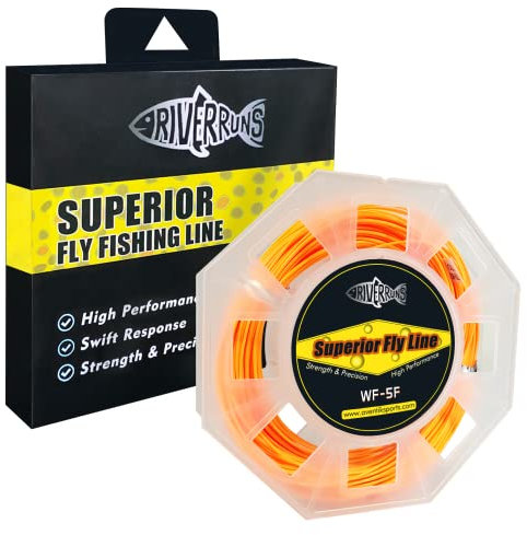 Riverruns Fliegenfischen Schwimmschnur mit geschweißter Schlaufe, Gewicht nach vorne Fliegenschnüre, WF3 4 5 6 7 8F (orange, WF3F)