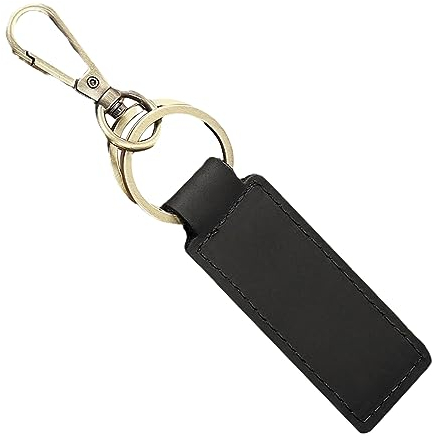JNNJ Auto-Schlüsselanhänger, Leder Schlüsselanhänger, Hochwertiges Echt Leder Mit Ringen, Auto Schlüsselring Zubehör Für Männer Und Frauen(Schwarz)