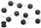 LED-Lichterkette Flamme. Kunststoff. schwarz. 10 warmweiße LEDs. batteriebetrieben. Flammeneffekt. Timerfunktion Maße: Gesamtlänge 130 cm. Kugel Ø 7 cm. für den Außenbereich geeignet