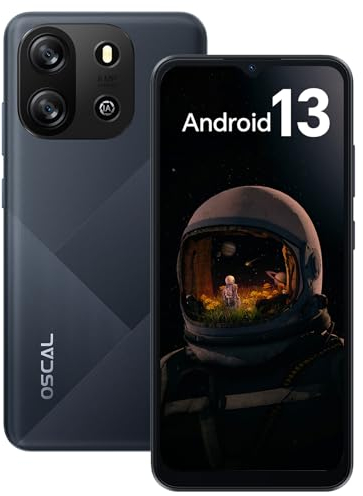OSCAL Smartphone Ohne Vertrag 4GB RAM 32GB ROM 256GB TF/SD, Flat1C Android 13 Handy Günstig 6,5 Zoll HD+ Display, Octa-Core 4700mAh Akku, 8MP Kamera, 4G Dual SIM Handys 5G Wi-Fi BT4,2 OTG