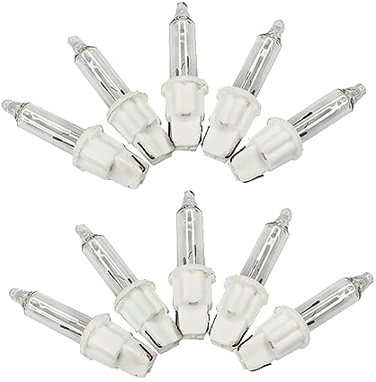 ShuoHui Ersatzbirne/für Minilichterketten, Glühlampe, 12V, 1,2W / Blister/Steckfassung, Warm weiß (10)