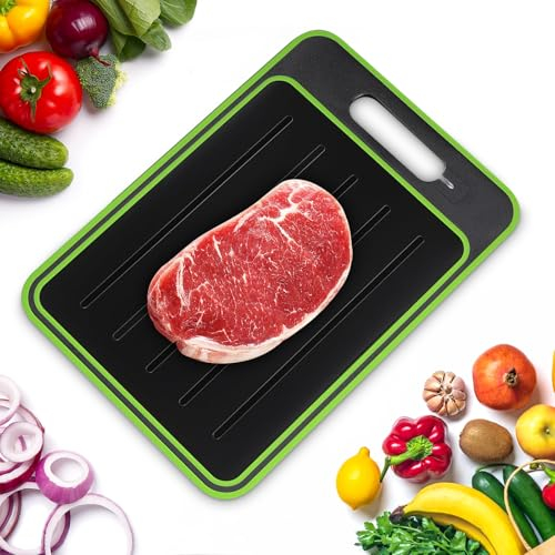 Swetfela 4 in 1 Defrosting Board, Miracle Melt Defrosting Board, Meat and Frozen Food Miracle Melt, Double-Sided Chopping Board Defrosting Tray, Fast Thawing of Frozen Food(36x25cm)