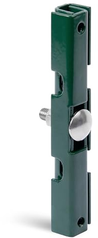 Alberts 825249 Mattenverbinder | für Doppelstab-Gittermatten | grün kunststoffbeschichtet RAL 6005 | 140 x 18 x 15,5 mm | 10er Set