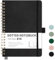 RETTACY Notizbuch B5 Dotted, Bullet Dot Journal mit 100 g/m² Dickem Papier, 70 Blatt, Notebook für Büro und Schule, Lederhülle, Schwarz, 17.6 cm x 25 cm