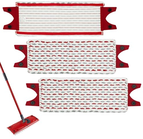 3 Stück Mikrofaser-Pads Kompatibel mit Vi-leda 1-2 Spray Mop - Wiederverwendbar Waschbar Kopf Ersatz für Vileda 1-2 Spray/Ultramax/UltraMax Plus, Multi-Surface Boden
