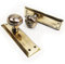 Solid Antique Brass Round Knobs Mortice Door Handles on Backplate Bellport NY