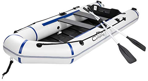 Inflatable Boat, Inflatable Kayak Assault for Adults, 10ft 2-Person PVC Raft Inflatable Dinghy for Camping, Survival, Fishing, Boating & Hunting on Lakes & Rivers, Supports up to 330kg