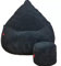 Slevobox Sitzsack mit Hocker Schwarz 95x95x120 cm - XXL Sitzsack Erwachsene mit Füllung - Schlafzimmer und Wohnzimmer Möbel - Samt Indoor Sitzsäcke - Bean Bag - Lounge Sessel
