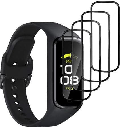 Jaavkkma 4 Stück Schutzfolie für Samsung Galaxy Fit 2 Panzerglas, Anti-Kratzer/HD Transparent Panzerfolie, 3D Curved Displayschutzfolie für Galaxy Fit 2 - PMMA Komposit Schutzfolie