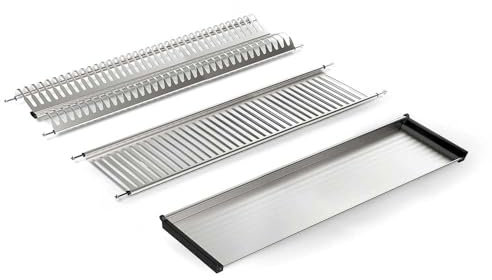 Gresinex - Escurreplatos de Acero Inoxidable para Mueble de Cocina – Bandeja Recogeaguas, Soporte para Platos y Vasos – Instalación en Módulo 60, 80, 90 cm (Módulo 90 (880x234mm))
