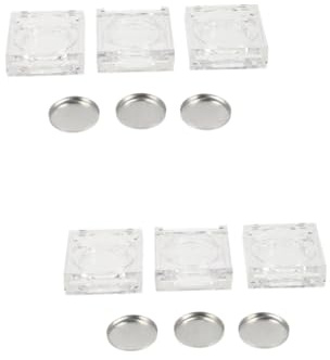 DEARMAMY 12 Stück Transparente Lidschatten Aufbewahrungsboxen Aluminium Tray Nachfüllbare Blush Behälter Kompakte Kosmetik Organizer Vielseitig für Concealer Puder für Reisen