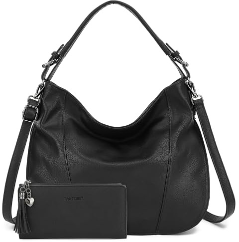 TANTOMI Handtasche Damen, Umhängetasche Henkeltasche Tasche Shopper, Crossbody Tote Bag Schultertasche Mit Reißverschluss Geldbörse - 2 Set