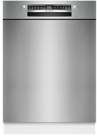 Bosch Geschirrspüler 60 cm, Unterbau, Besteckschublade, Silence Programm, Automatisierte Startzeit, Flexibilität und Komfort beim Beladen, Extra Trocknen, SMU4HVS14E, Gebürsteter Stahl