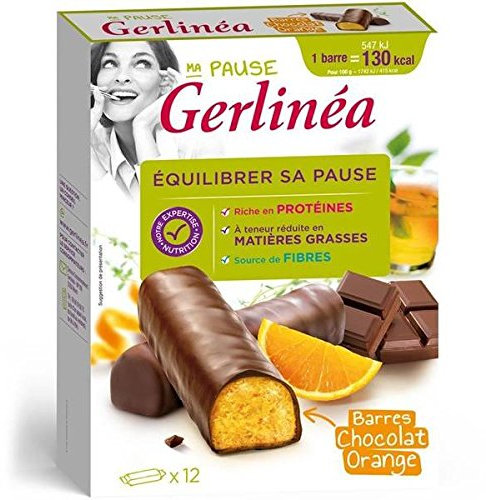 Gerlinéa 12 barres hyperprotéinées chocolat et orange 372g ( Prix Par Unité )