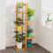 Pflanzenständer, Blumenregal Holz Blumenständer für Drinnen und Draußen 5 Stufen Balkon Pflanzenregal Pflanzentreppe Garten Plant Stand Pflanzregal für Wohzimmer Garten 45x22x103cm
