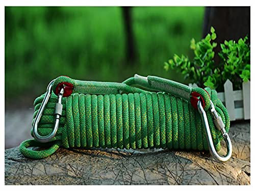QHY Corde d'escalade en plein air de 12 mm de sécurité statique pour escalader les arbres, escalade, escalade, escalade, corde de sécurité (couleur : vert, taille : 10 m x 12 mm)