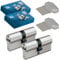 BASI | 2er SET V55 Profil-Doppelzylinder 40/40 mm | Gleichschließend | Zylinderschloss mit 5 Wendeschlüssel | Bohrmuldenschlüssel | Pickingschutz & Anbohrschutz | Türzylinder Schließzylinder