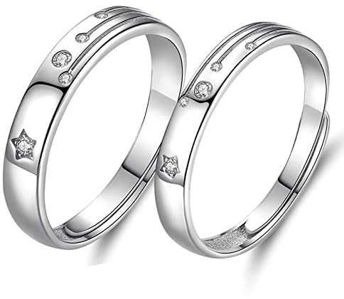 Partnerringe, Ring 925 Eheringe Verstellbar Meteor Ring Günstig Pärchen Geschenk