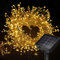 DINOWIN Solar Cluster Lichterkette Außen 19.68Ft 200 LED Wetterfest 8 Modi Silber Draht Lichterkette Outdoor für Balkon Garten Terrasse Party Hochzeit Deko (Warmweiß)
