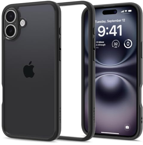 Spigen Ultra Hybrid Case Compatible with iPhone 16 Plus - Matte Black