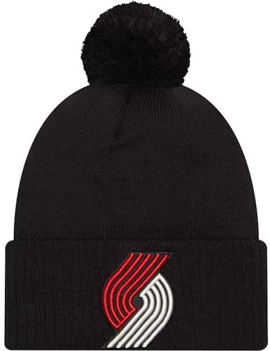 New Era Portland Trail Blazers 2023-2024 City Edition Knit Cuff Pom Beanie Mütze Schwarz, Schwarz, Einheitsgröße