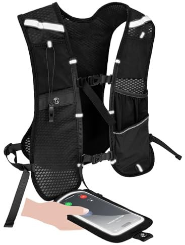 MOQAE 6L Laufweste für Damen und Herren, Multifunktionale Ultrleicht Laufrucksack, Wasserdicht, Atmungsaktiver Running Vest, Trinkweste für Laufen, Marathon, Wandern, Camping, Radfahren
